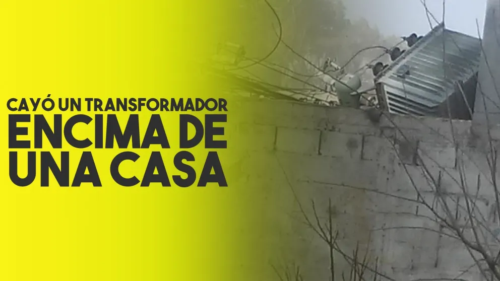 Se cayó un transformador sobre una casa en Pocito