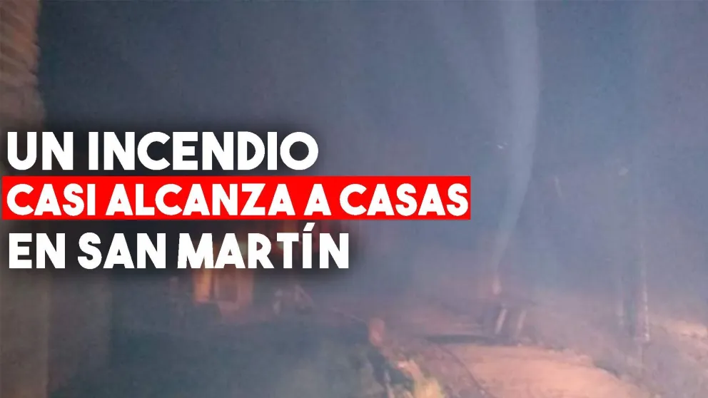 El Zonda hizo difícil controlar un incendio y amenazó casas lindantes