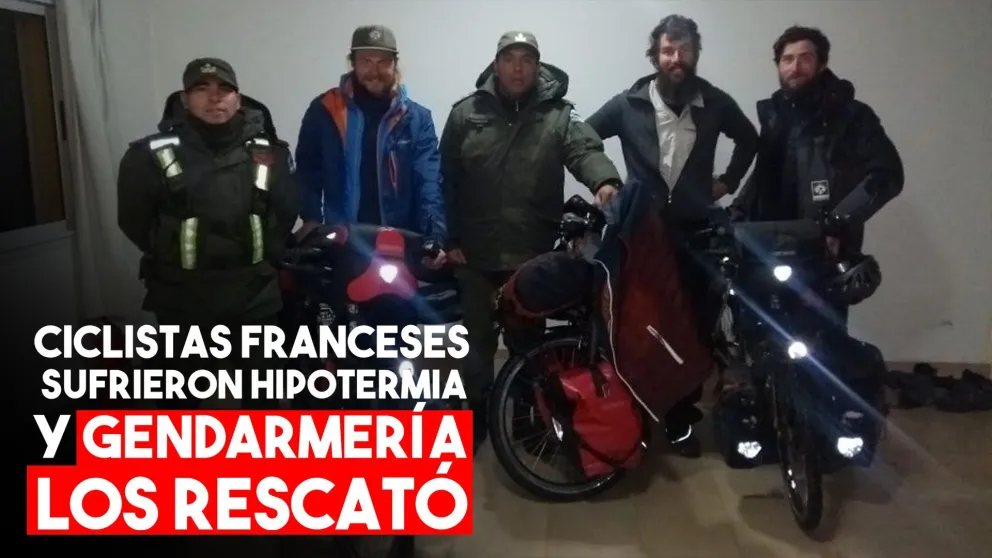 Ciclistas franceses con hipotermia debieron ser rescatados por Gendarmería