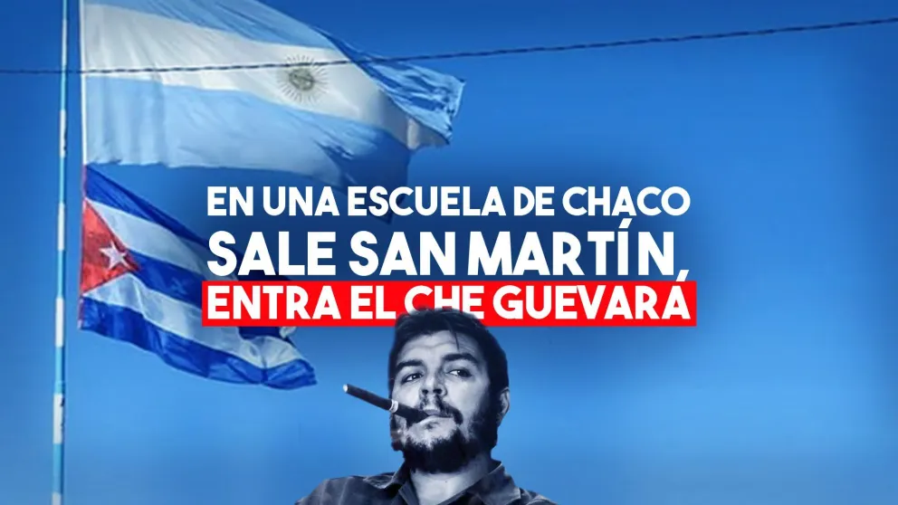 Una escuela tiene como escudo la cara del Che Guevara