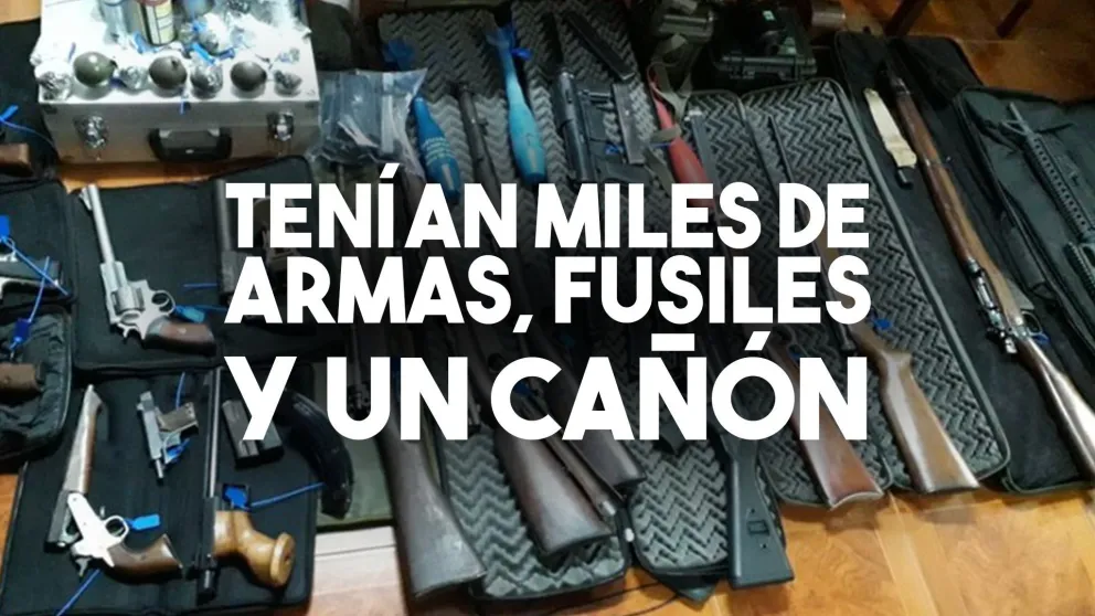 Desbaratan una megabanda con casi mil fusiles, ametralladoras y hasta un cañón