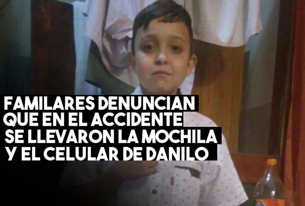 Se llevaron la mochila y el celular de Danilo en el accidente