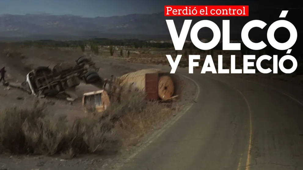 Un camionero volcó y perdió la vida