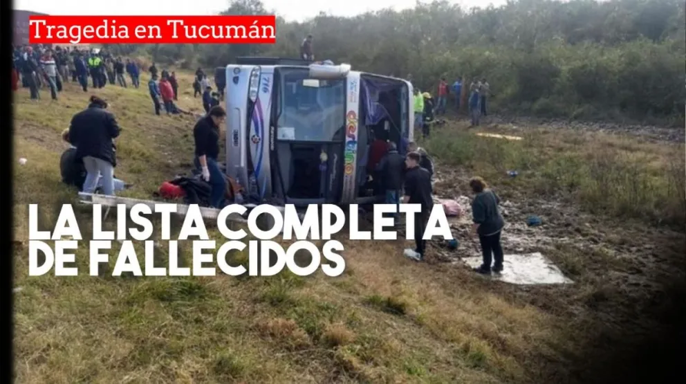 La lista de fallecidos en la tragedia de Tucumán