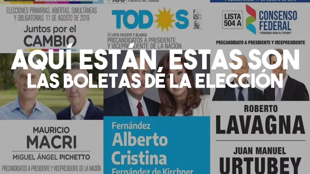 Todas las boletas para las PASO nacionales