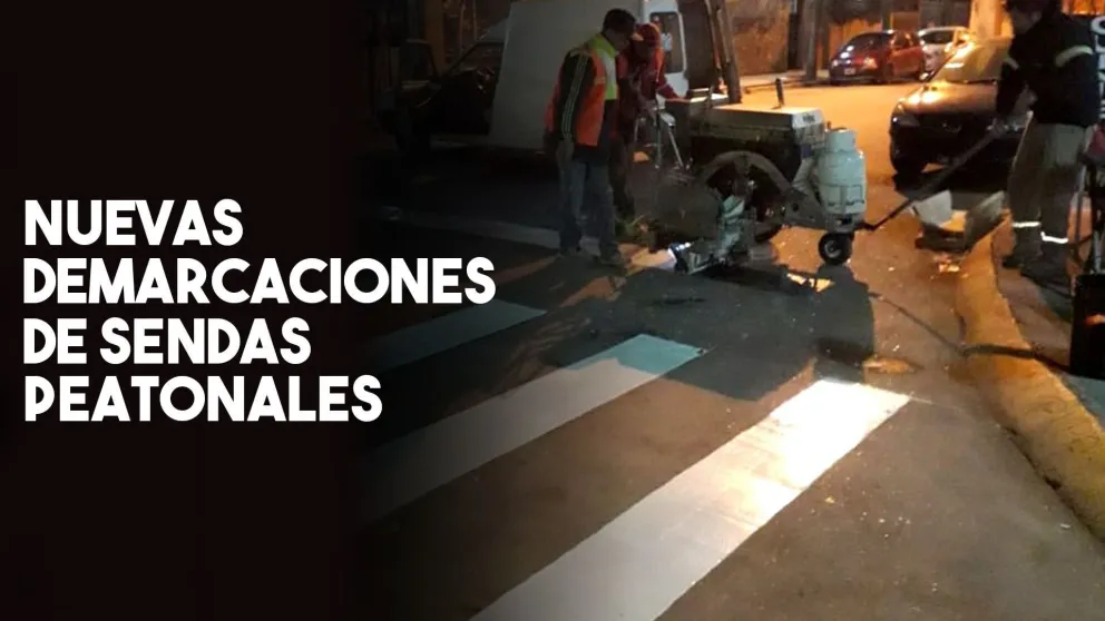 Nuevas demarcaciones de sendas peatonales en Capital