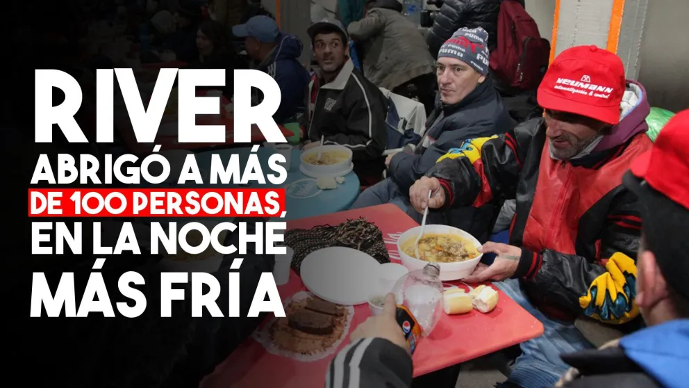Más de 100 personas pasaron la noche en el Monumental por las bajas temperaturas
