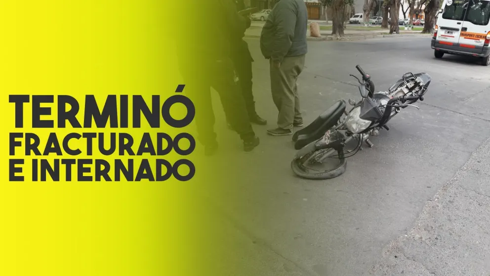 Un hombre terminó fracturado en un choque entre una moto y un transporte escolar