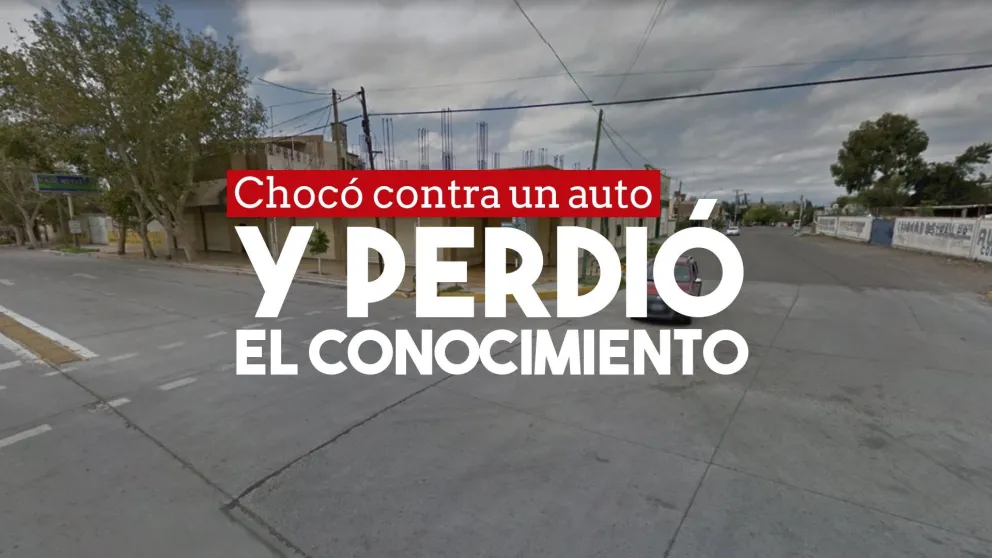 Se estrelló en moto y quedó inconsciente