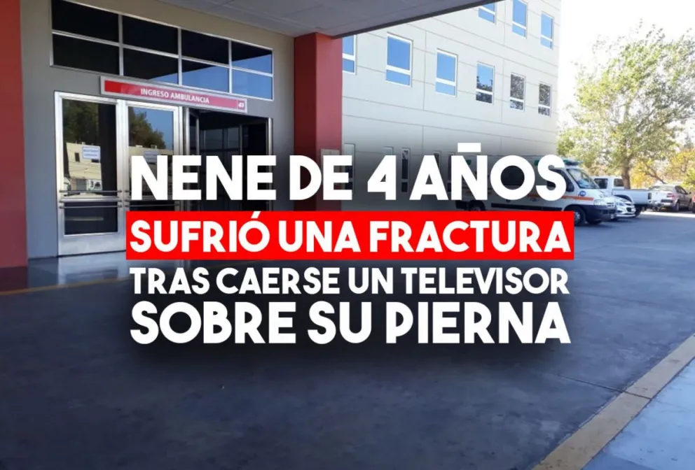 Un nene de 4 años sufrió una fractura tras caerse el televisor