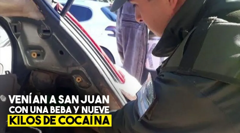 Detuvieron a una pareja que venía a San Juan con una beba y cocaína