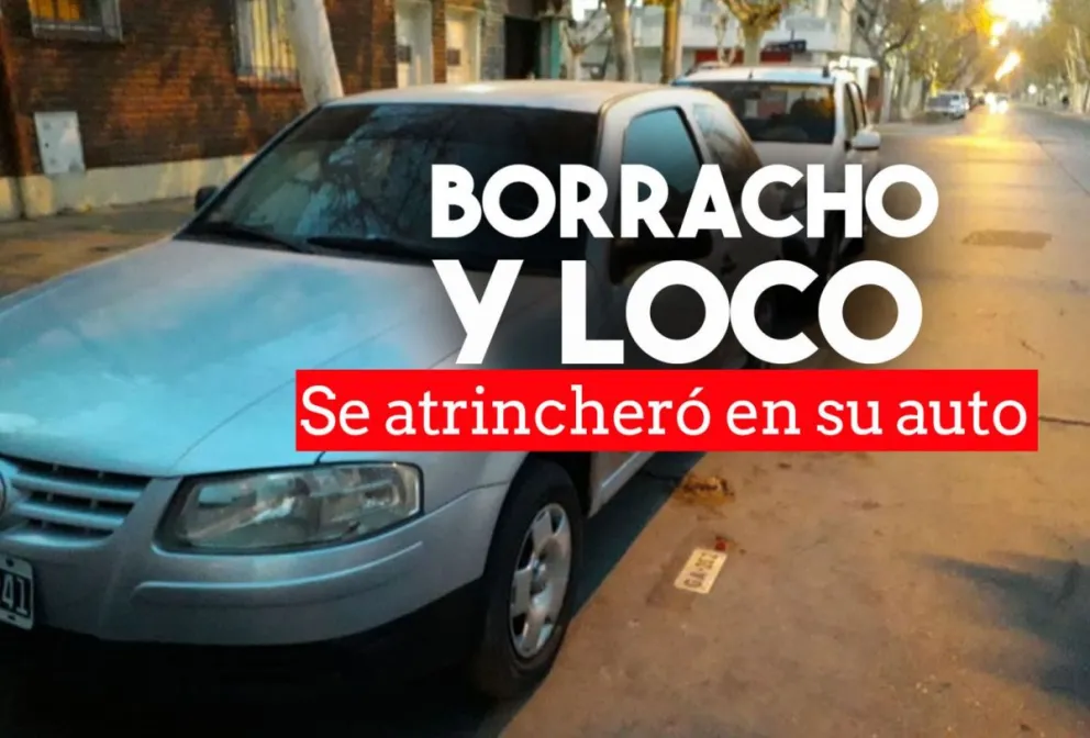 Un hombre ebrio se atrincheró en su auto