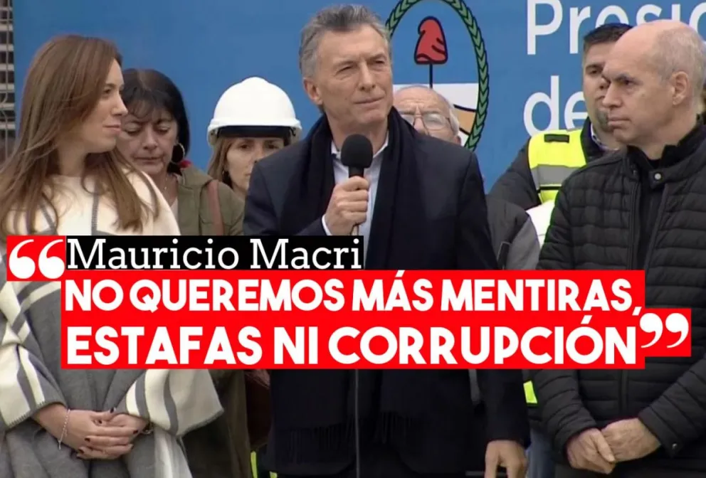 Macri: "No queremos más mentiras, estafas ni corrupción"