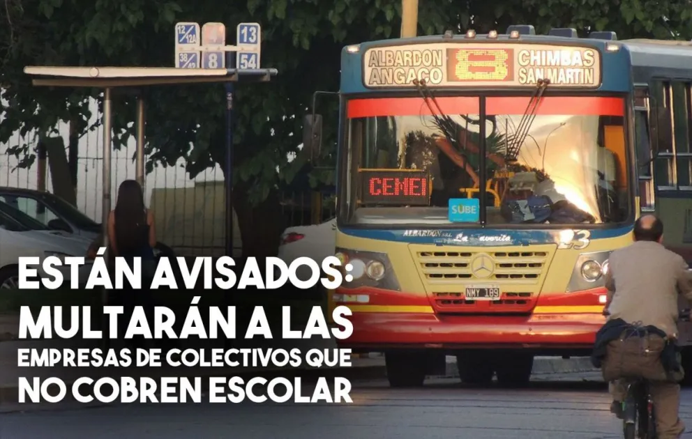 Multas de hasta $25.000 para empresas de colectivos que no cobren boleto escolar
