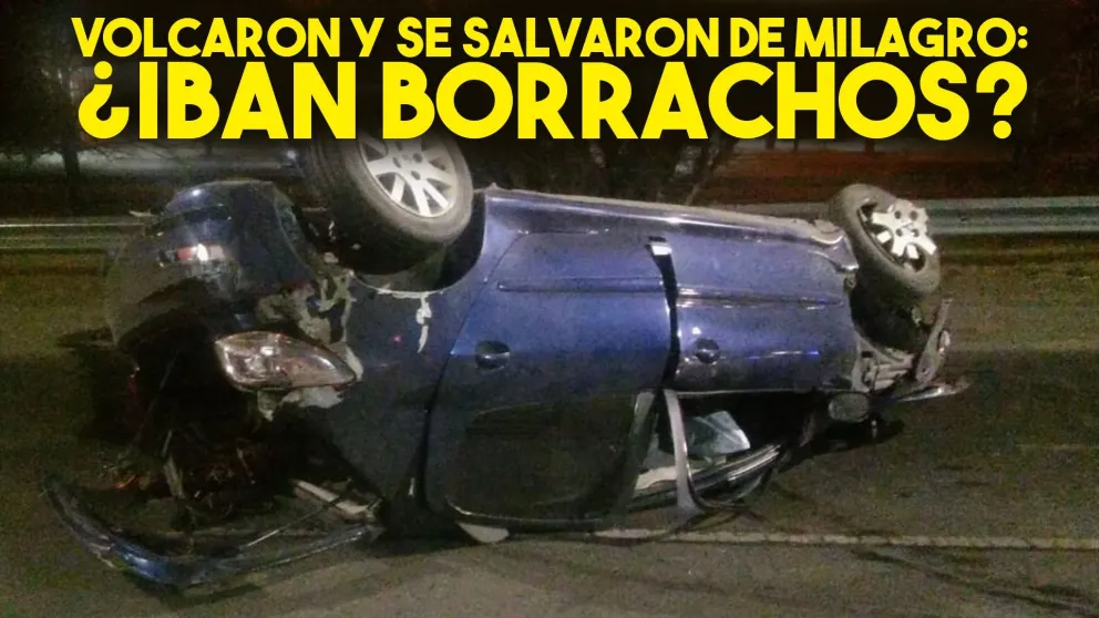 Volcaron y se salvaron de milagro: ¿iban borrachos?