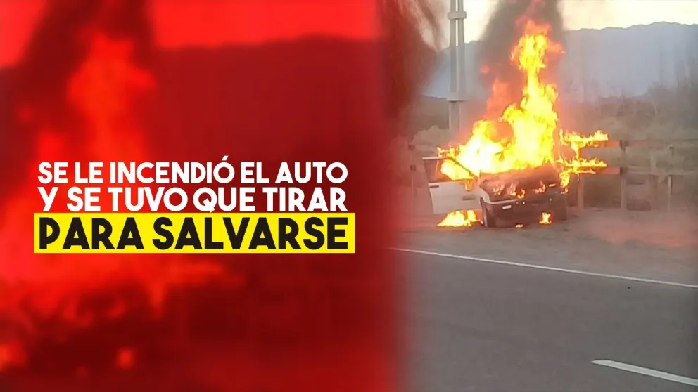 Se le incendió el auto y se tuvo que tirar para salvarse