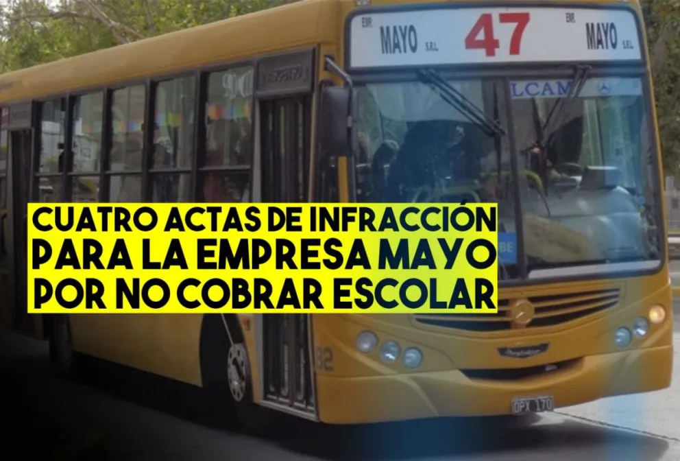 Se realizaron cuatro actas de infracción a la Empresa Mayo por no cobrar escolar
