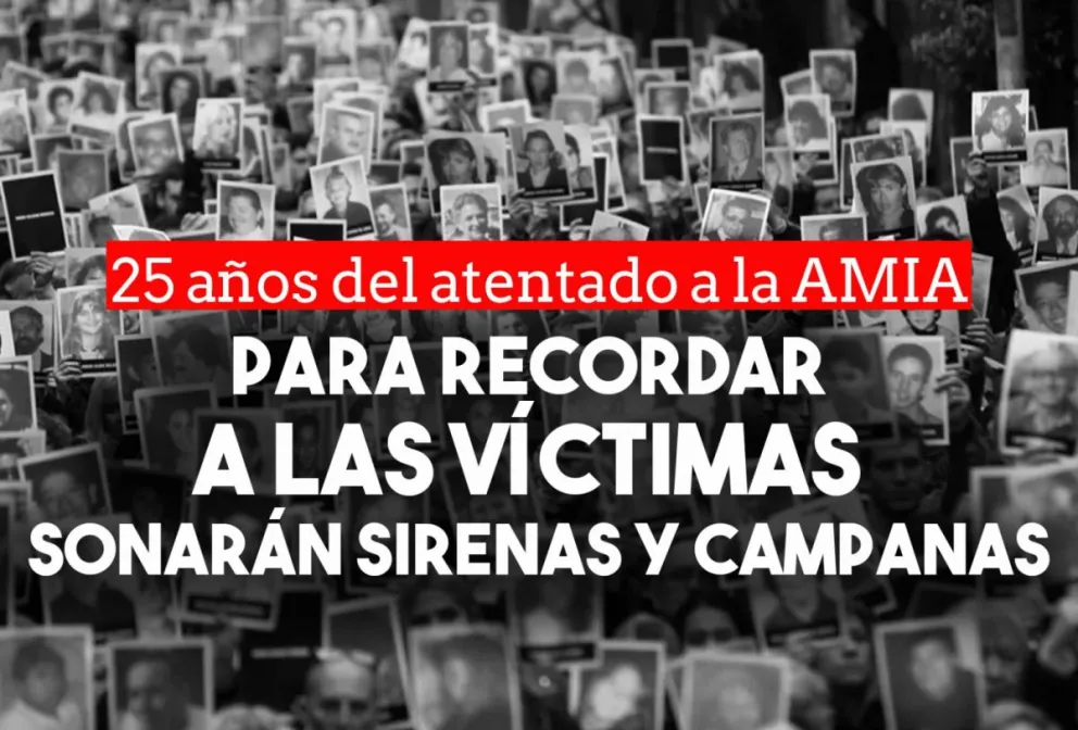 25 años del atentado a la AMIA: sonarán sirenas y campanas para recordar a las víctimas