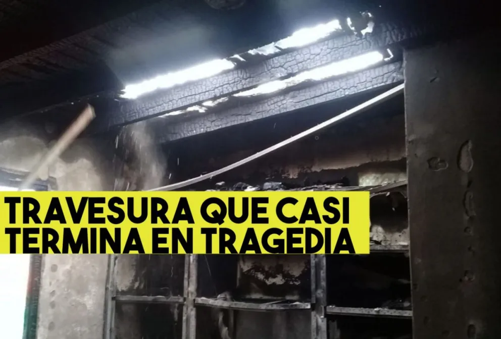 Un niño jugaba con un encendedor y prendió fuego la habitación