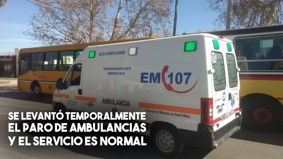 Hay conciliación: el servicio de ambulancias es normal en San Juan