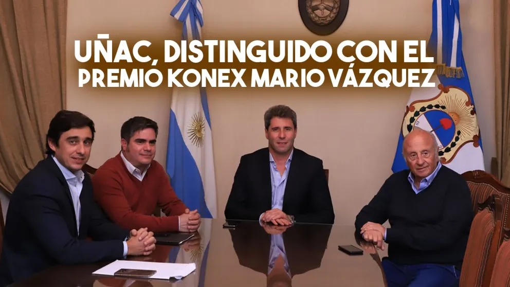 Uñac recibió al premio Konex Mario Vázquez