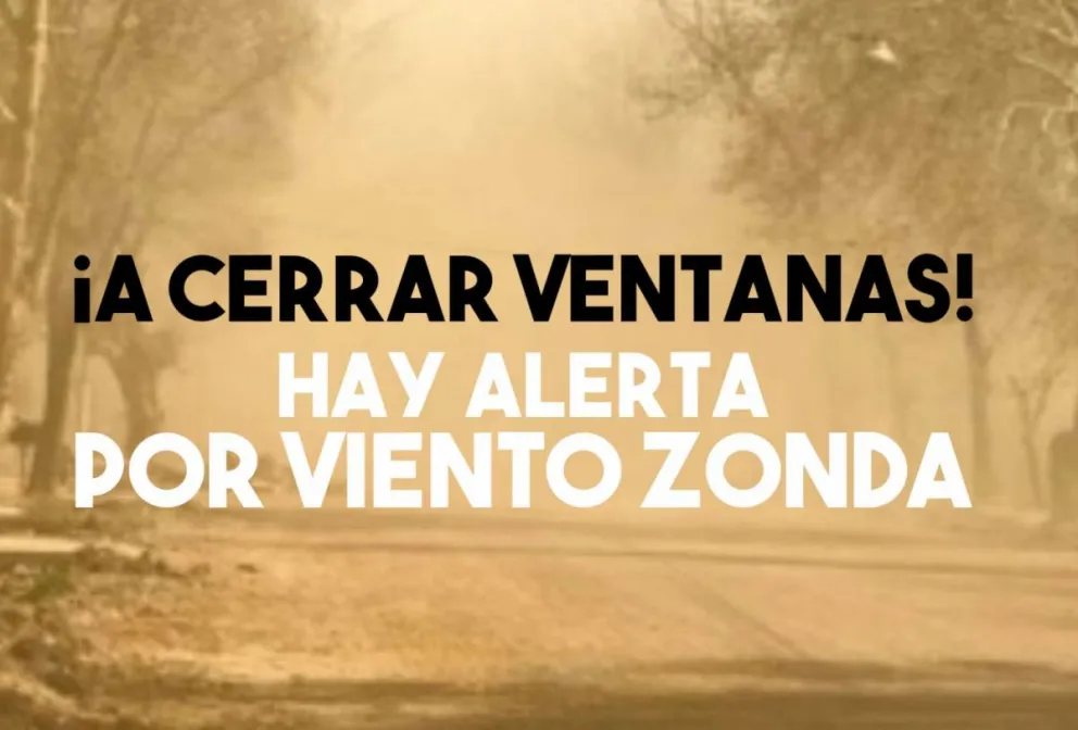 Emiten un alerta por viento Zonda