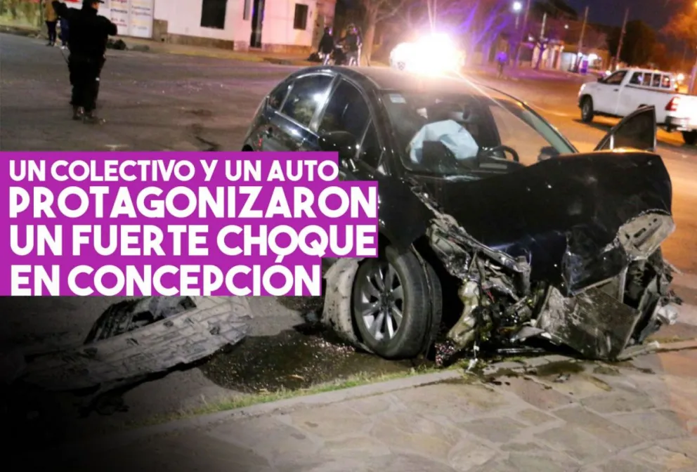 En un cruce peligroso impactaron un colectivo y un auto