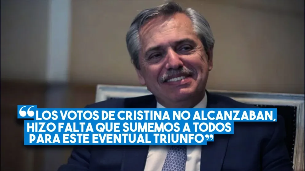 Alberto Fernández: "Los votos de Cristina no alcanzaban, hizo falta que sumemos a todos para este eventual triunfo"