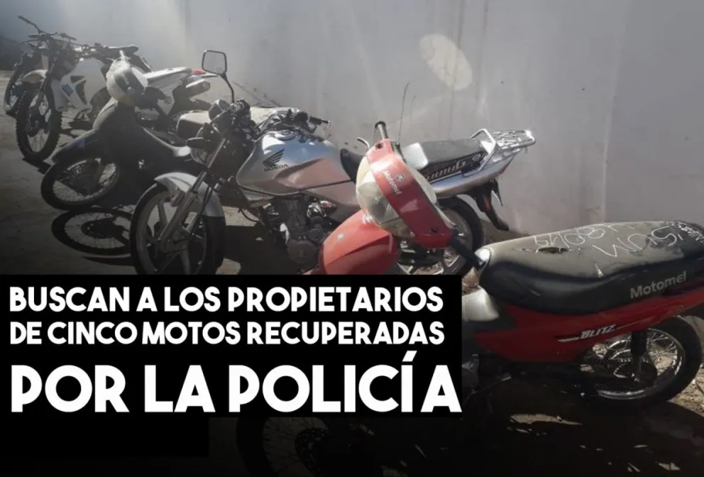 Hallaron cinco motos robadas y buscan a sus dueños