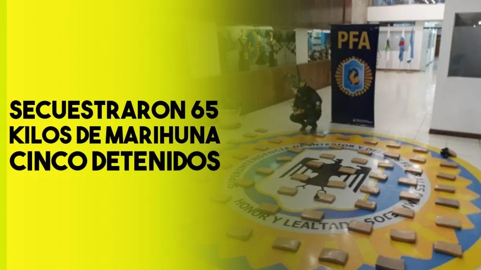 Detuvieron a cinco sujetos y secuestraron unos 60 kilos de marihuana