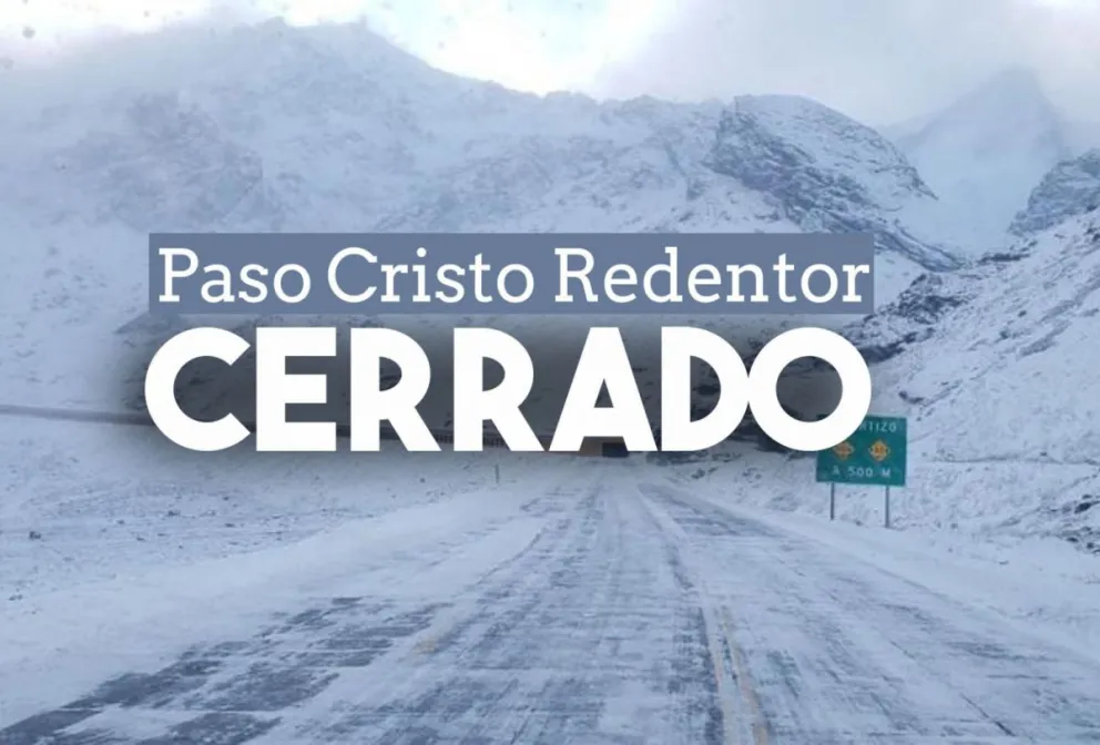 Cerró el Paso Cristo Redentor por intensas nevadas en alta montaña