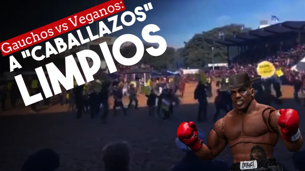 Un grupo de veganos invadió la pista en la Exposición Rural y los gauchos los corrieron con caballos