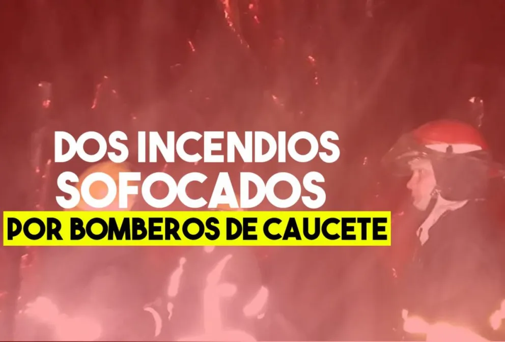 A pesar de la crisis, Bomberos de Caucete trabajan para sofocar las llamas