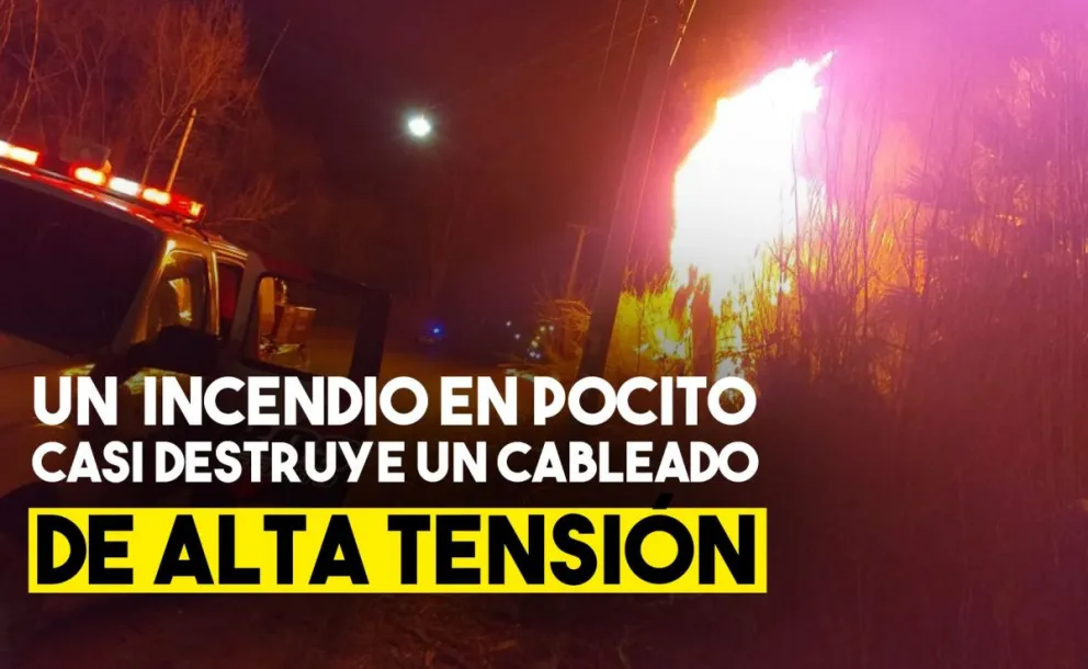 Un incendio casi consume un cableado de alta tensión