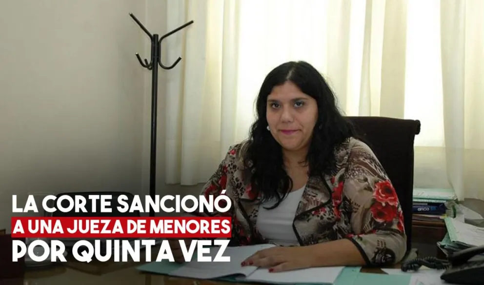 Una jueza fue sancionada por quinta vez por la Corte de Justicia