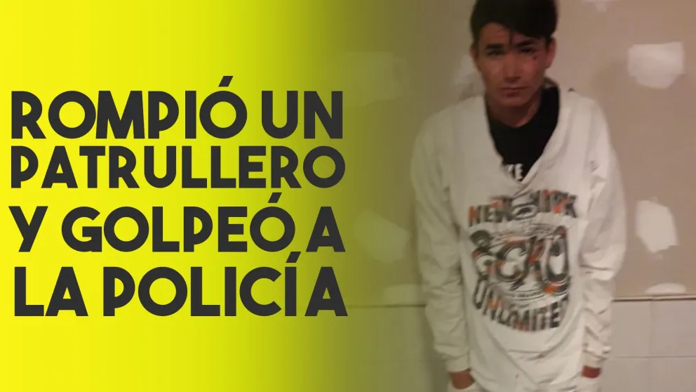 Lo detuvieron por romper un patrullero y golpear a la policía