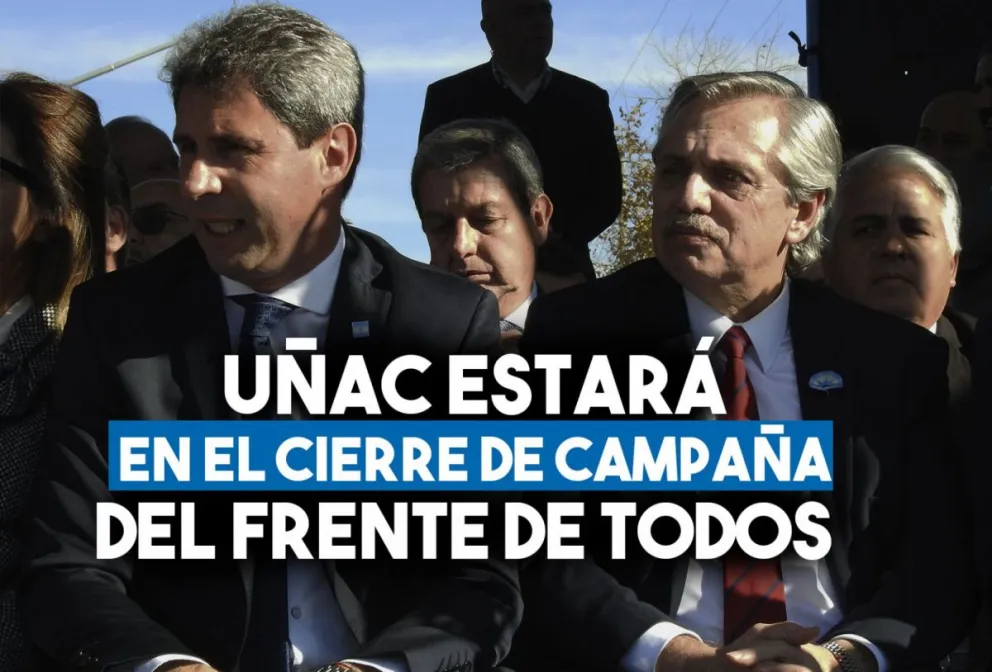 Uñac participará del cierre de campaña de Fernández-Fernández