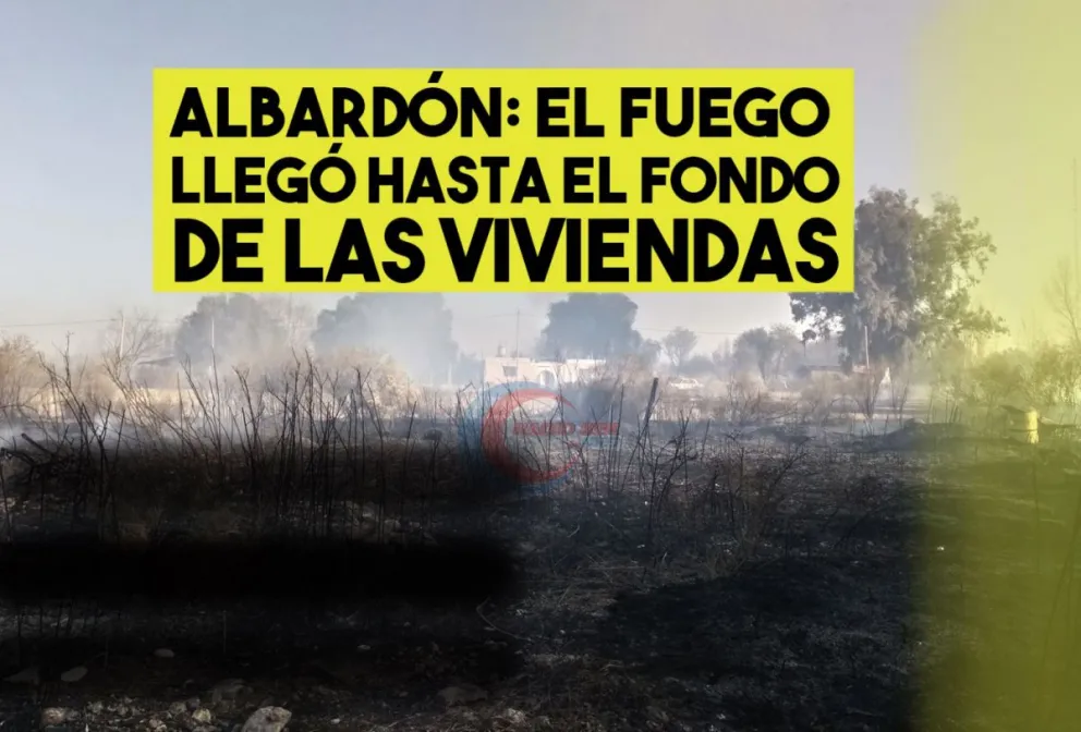 Por un gran incendio en Albardón peligraron viviendas