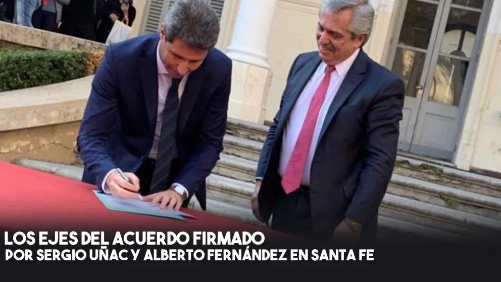 Agua Negra, viviendas sociales e infraestructura, ejes del acuerdo firmado por Uñac en Santa Fe