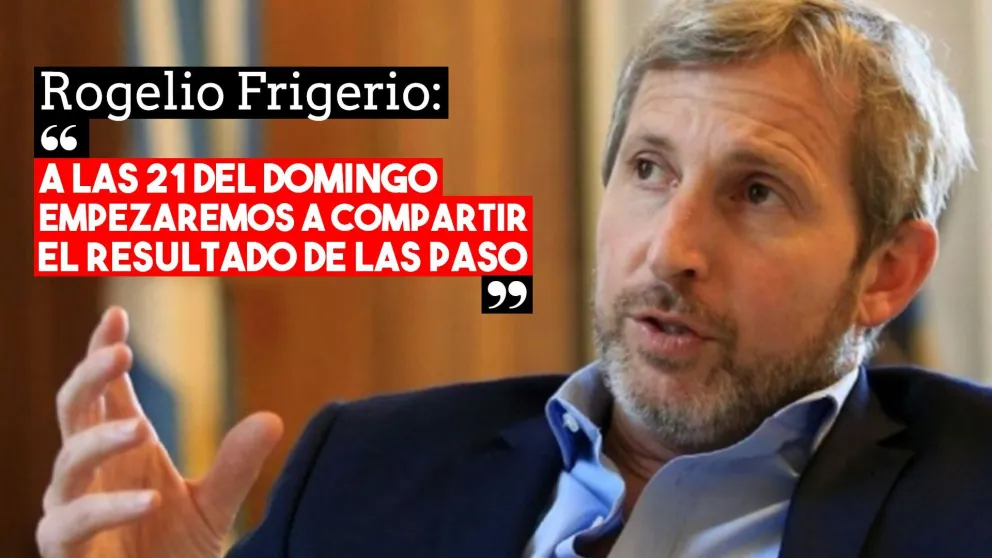 Rogelio Frigerio: "A las 21 del domingo empezaremos a compartir los resultados de las PASO"