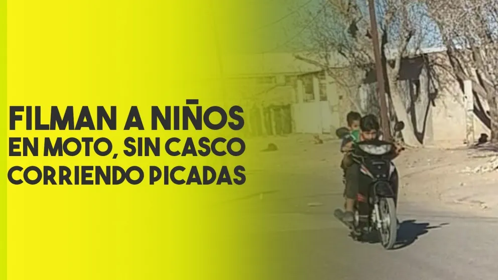 Grabaron a niños en moto, sin casco y corriendo picadas