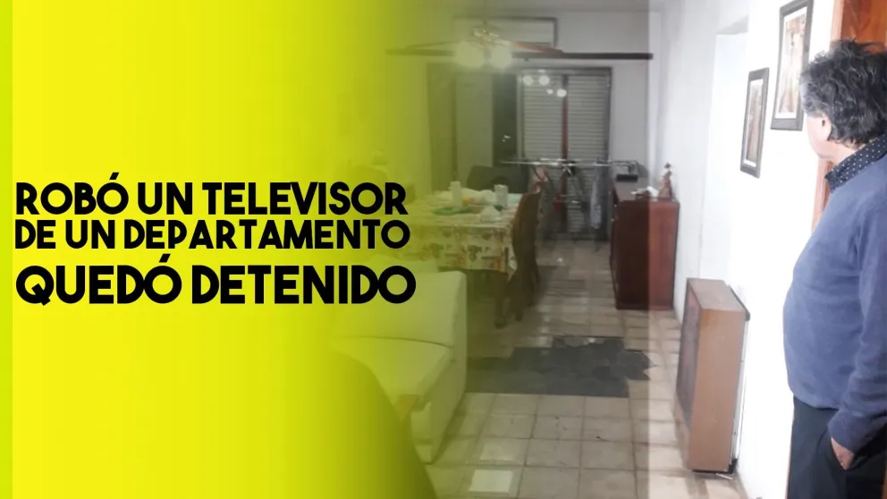Lo encontraron llevando una tele ajena y quedó detenido