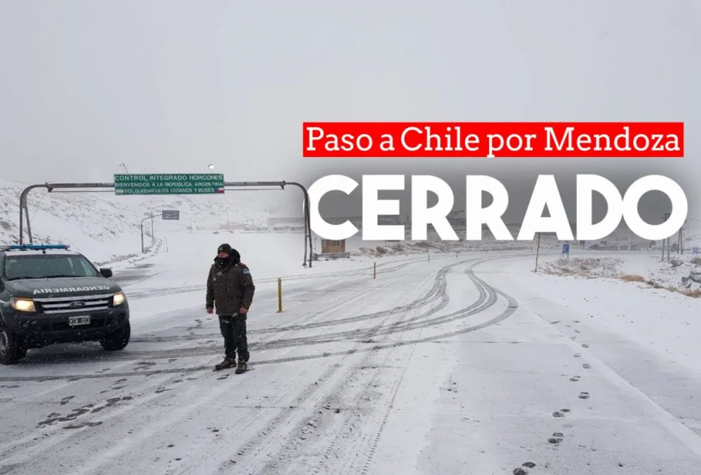 Por nieve, cerraron el paso Cristo Redentor