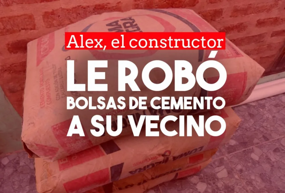 Le robó a un vecino bolsas de cemento y las guardó en el fondo de su casa