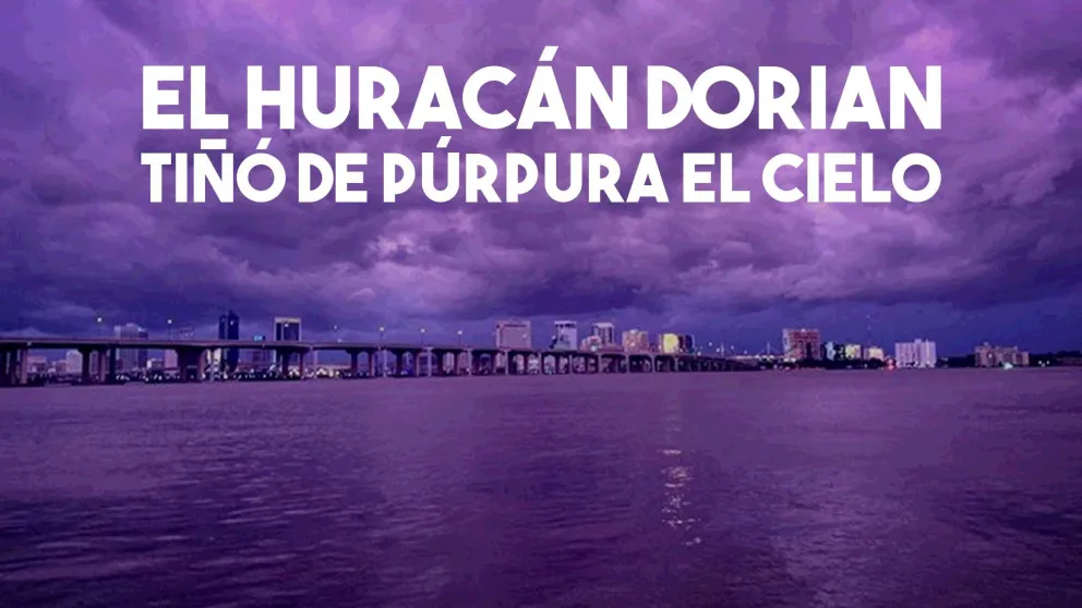El huracán Dorian provocó un cielo púrpura en Florida