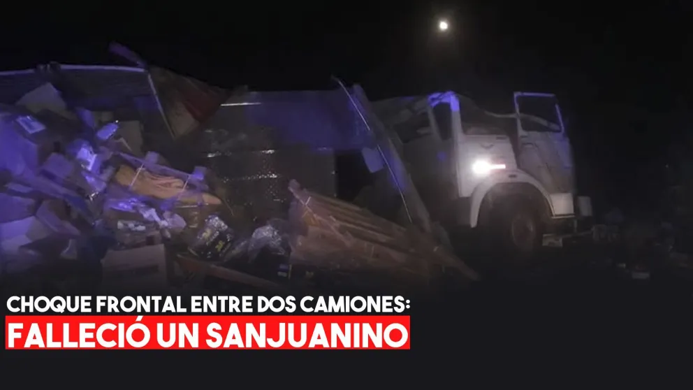 Falleció un sanjuanino en un choque frontal entre dos camiones