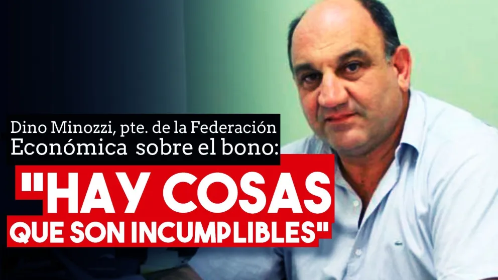 Dino Minozzi por el bono a privados: "Cuando no se tienen los medios hay cosas que son incumplibles"