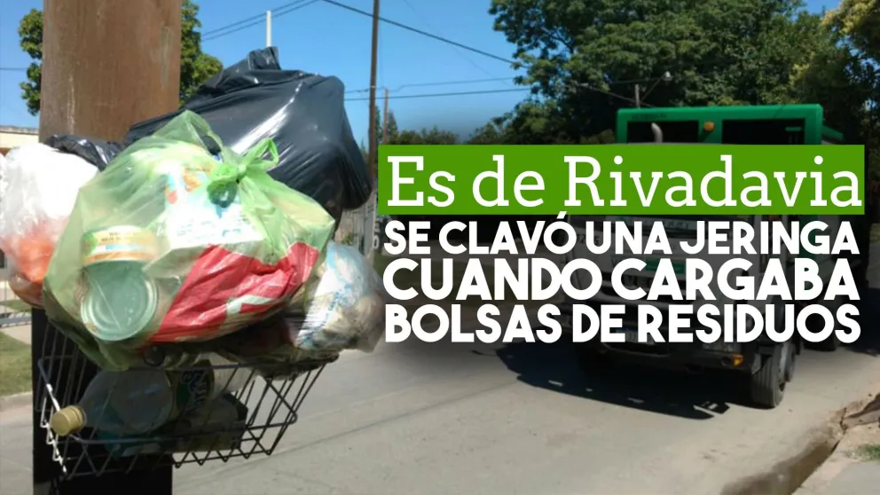 Un recolector de residuos se clavó una jeringa y se despachó en su facebook