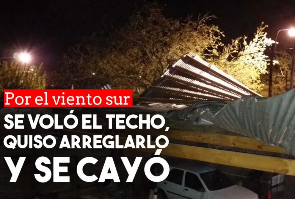 El viento voló el techo de su casa, quiso arreglarlo y cayó