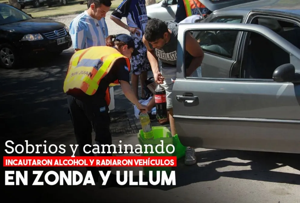 Operativo primavera: incautaron alcohol y radiaron vehículos en Zonda y Ullum
